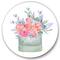 Designart - Gift Box With Pink Roses - Farmhouse Metal Circle Wall Art